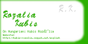 rozalia kubis business card